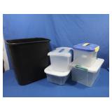 Waste Basket & Plastic Storage Boxes