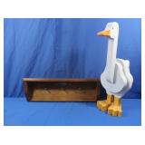 Tole Paint Wooden Shelf, Wooden Goose