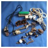 Asst Cuff Links, Whistles, Dice