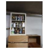 Wooden Cabinet 29.5Hx21Wx12"D w/Contents, WD40,