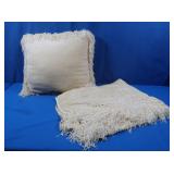 Matching Chenille Throw 40x60"& Pillow(like new)