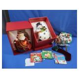 Ice Skating Music Box, NIB Santa Ornament D?cor,