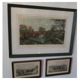 Vintage Print-Herrings Fox Hunting Scenes "The