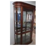 Beautiful Wood 1 pc Curio w/Glass Shelves, Curved