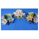3 Fine Flower Arrangements-2 are candleholders