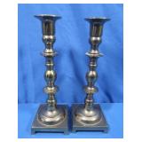 Pair Brass Candlesticks 9.5"