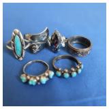 Sterling Rings 20 gr TW-some w/Stones