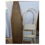 Folding Step Stool, Vintage Ironing Board on
