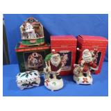 2 Schmid Santa Music Boxes in boxes, Coca Cola