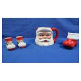 Vintage Christmas-Santa Mug, 2 Japan Boots,