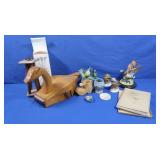 Bird Porcelain/Ceramics, Carved Wood Goose,