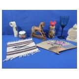 Glass Wine Goblet, Carved Wood & more