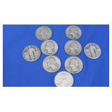 7-90% Washington Quarters, 2-90% Liberty Quarters