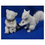 2 Jeweled Lenox Figurines-Squirrel & Bear