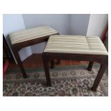 2 Wooden Cushioned Seats 20Lx12Dx19"H