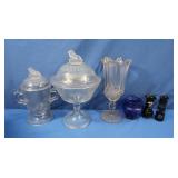 Glassware-Amethyst, Cobalt, Vase, Compote & M