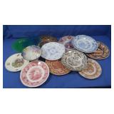 Plates & Germany Bowl-Uranium, Blue, Transferware