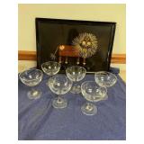 Couroc Lion Tray of Monterey & Bar Ware