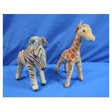 Steiff Giraffe & Zebra w/orig tags 6"