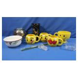 Vases incl Smiley Face Mugs & more