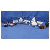 Copper Luster Pitchers, Delft Elephant, Cloisonne