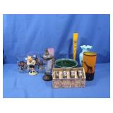 Whale Oil Lamp, Steelers Glasses, Hull Bowl & m