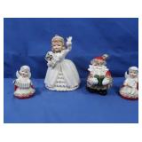 Vintage Napco Porcelain Angels, Santa w/Gold