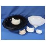 Amethyst Black Bowl, Hen on Nests