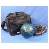 Pro Bowling Ball, Mens sz 10 Brunswick Shoes,