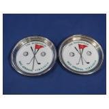 Sterling Silver Rimmed Coasters 5.4 oz total wt,