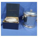 Smyth English Pewter Ice Bucket, Silverplate
