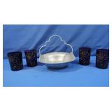 EAPG Riverside Glass Amethyst Gold Tumblers &