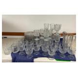 Vintage Grape & Leaf Clear Glass Dishes,Goblets,