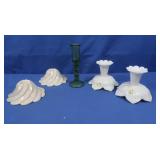 Westmoreland Lotus Candlesticks, Green
