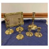 Baldwin Brass & other Candlesticks, Photo Frame