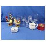 Ceramic Chicken & Rooster, Stemware & more