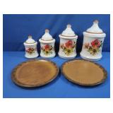 Ceramic Canister set & Stoneware Plates