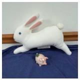 White Bunny & Ceramic Pig