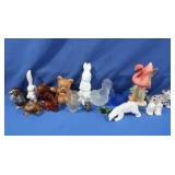 Animal Figurines-Fenton Bluebird, Goebel Bear,