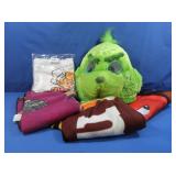 Lg Grinch Mask w/Throw Blanket