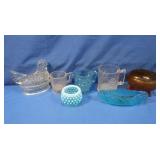 Antique Cups, Canoe, Jeannette Glass Hen & more