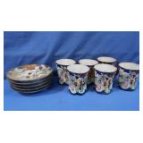 Antique Japanese Kutani Cups & Saucers