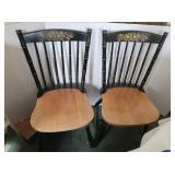 2 Wooden Dining Chairs 17Lx17Dx35"H