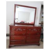 2-pc Cherry Dresser w/Mirror 52Lx21Dx69"H