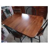 Wooden Dining Table w/4 Chairs & leaf 60Lx40Dx30H