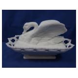 Westmoreland Milk Glass Lidded Swan