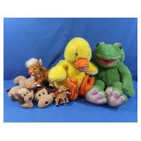 Plush Toys-Ty, Frog Puppet, Rudolph Reindeer