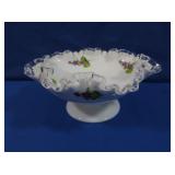 Fenton Glass Candy Dish w/Violets