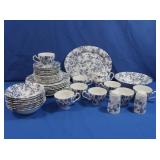 Old Bradbury Blue Flowered Ironstone -Johnson Bros