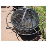 Outdoor Fire Pit w/Grate & Mesh Lid